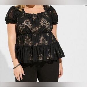 Torrid Black Lace Blouse